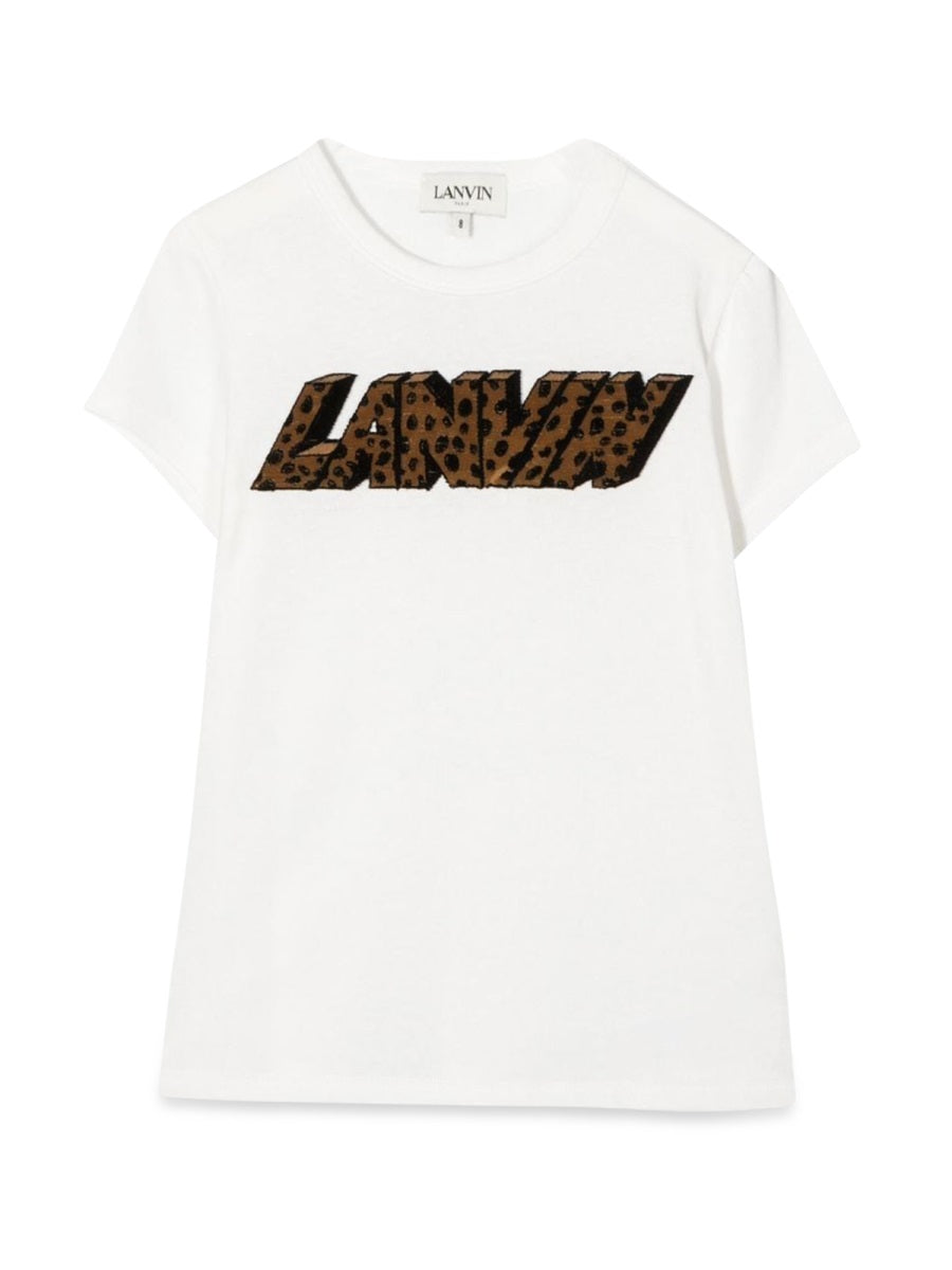 Lanvin Spotted Logo Cotton T-Shirt — Ivory by Lanvin