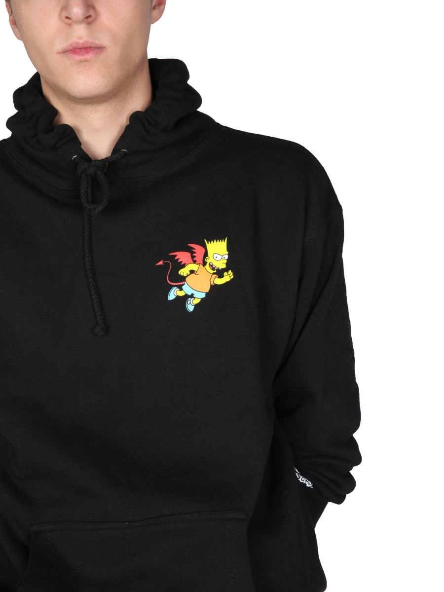Market Hooded Cotton Sweatshirt — Black, view 4