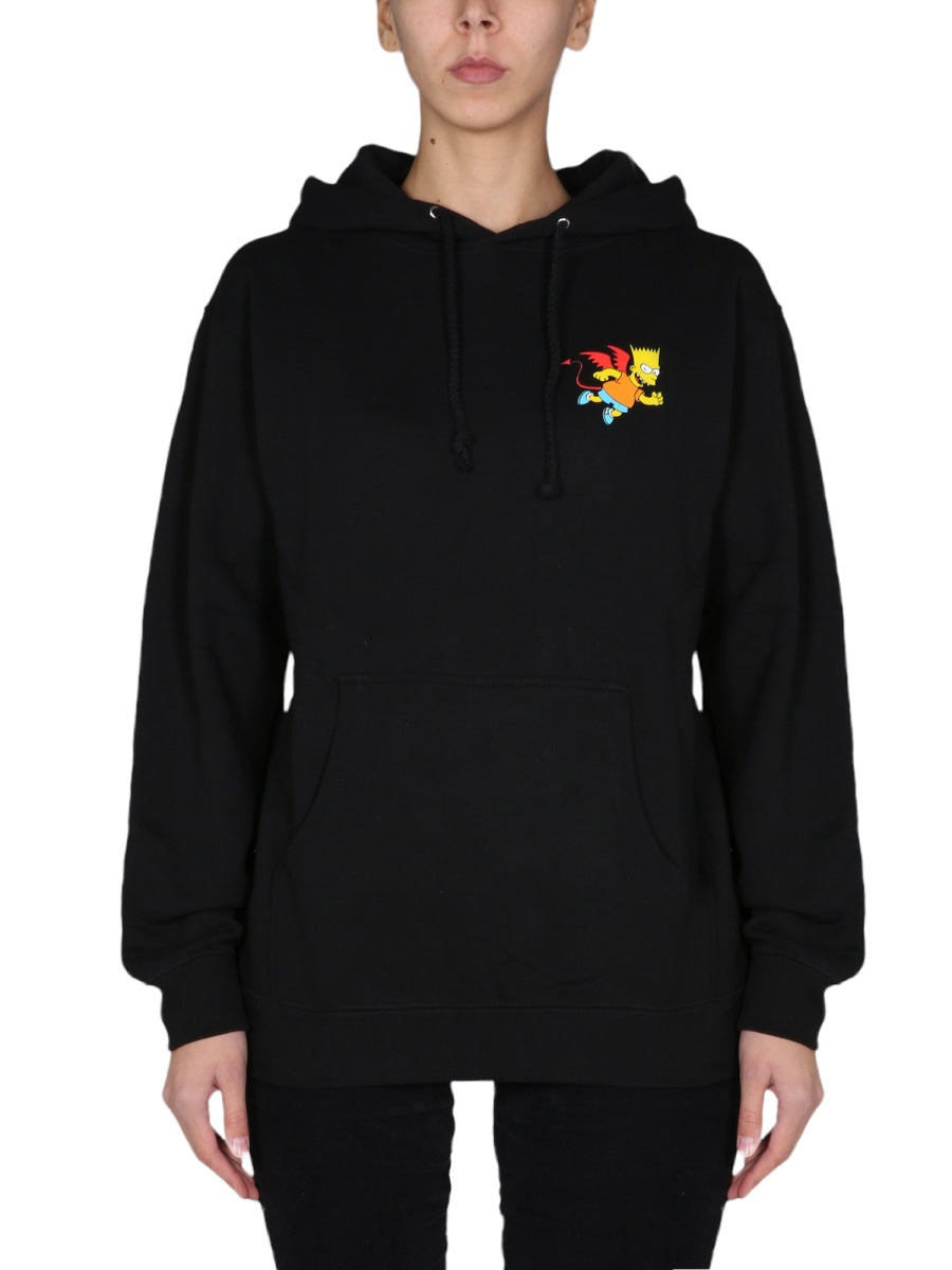 Market Hooded Cotton Sweatshirt — Black, view 5