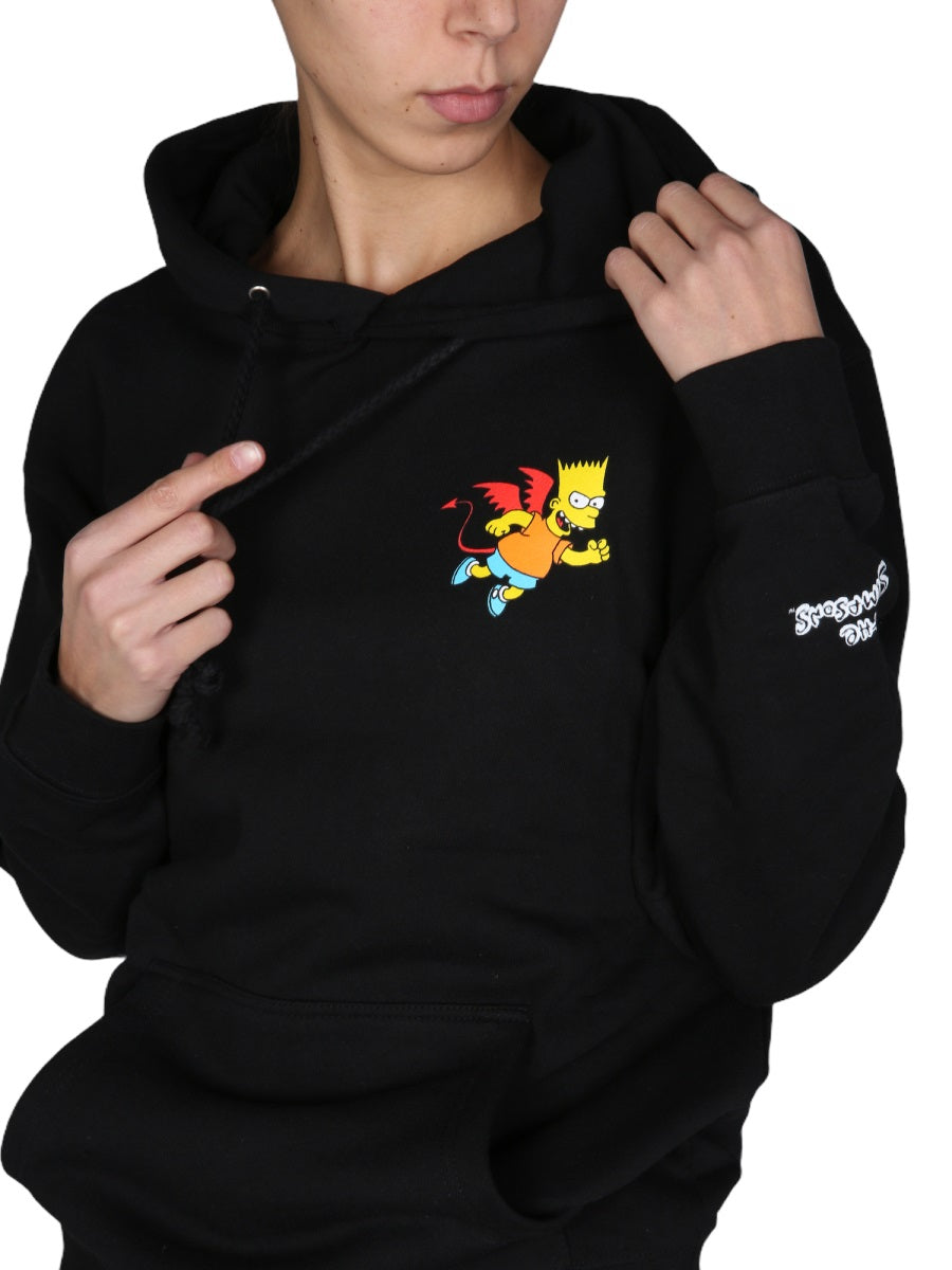 Market Hooded Cotton Sweatshirt — Black, view 8