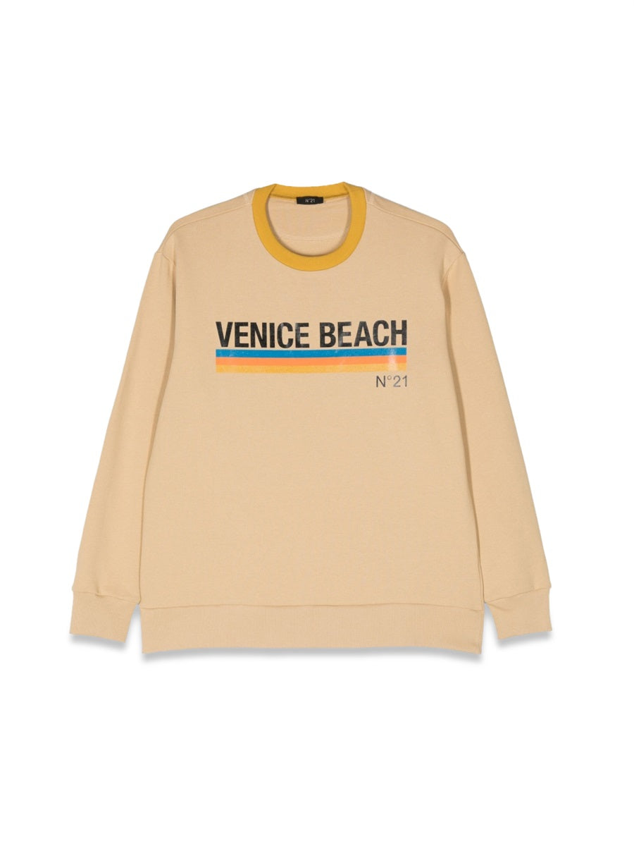 Nº21 Cotton Crewneck Sweatshirt — Beige by Nº21