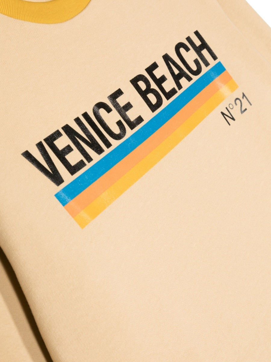 Nº21 Cotton Crewneck Sweatshirt — Beige, view 2