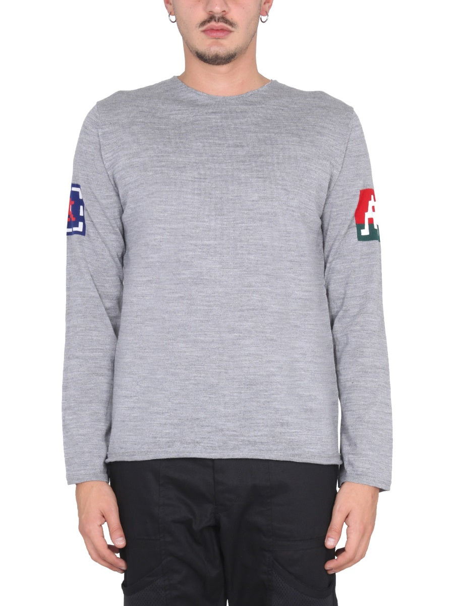 Comme Des GarçOns Shirt Wool Jersey Sweater — Gray by Comme Des Garcons Shirt