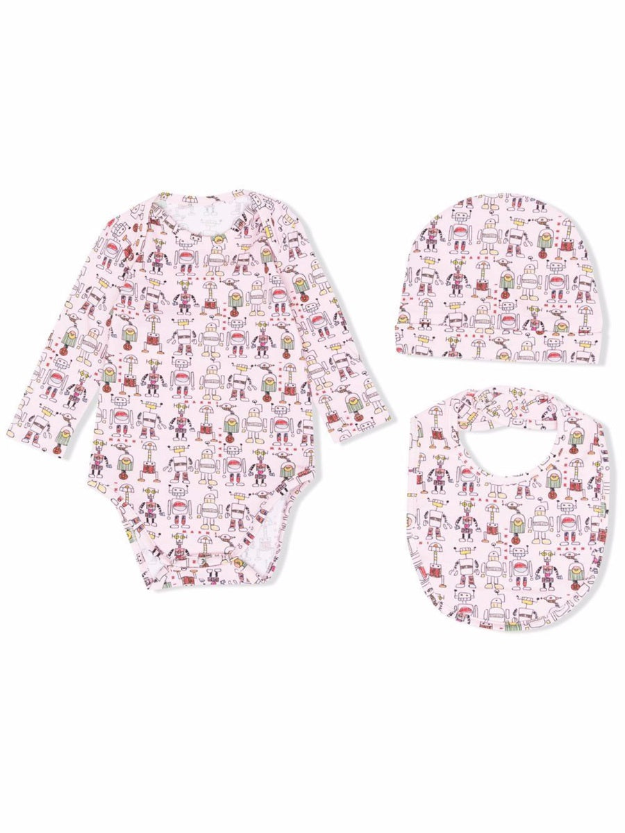 Marni Cotton Three-Piece Bodysuit Set — Red, view 2