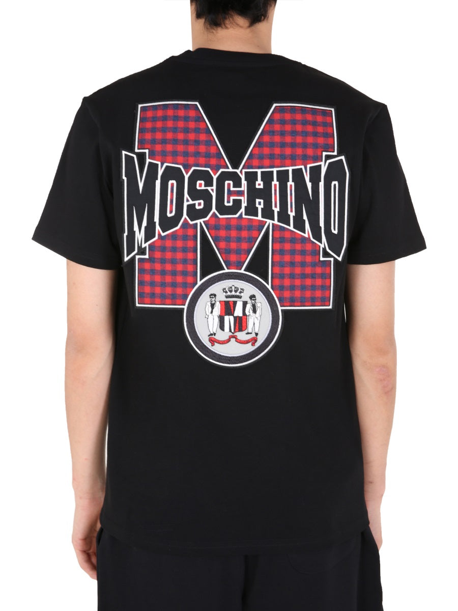 Moschino Logo-Patch Cotton T-Shirt — Black, view 2
