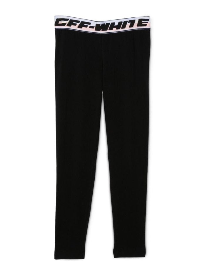 Off-White Logo Band Cotton Leggings — Black by Off-White