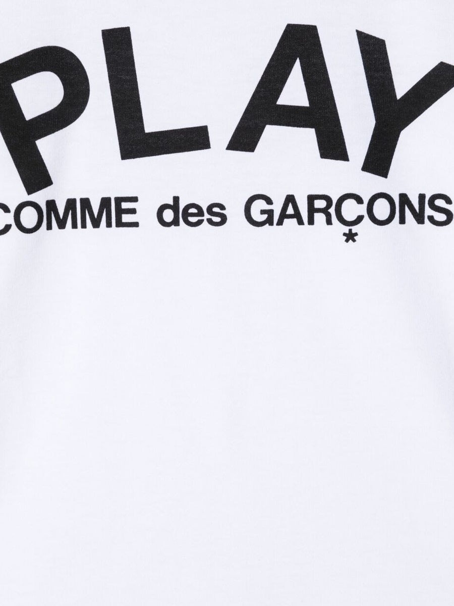 Comme Des GarçOns Play Logo Cotton T-Shirt — White, view 2