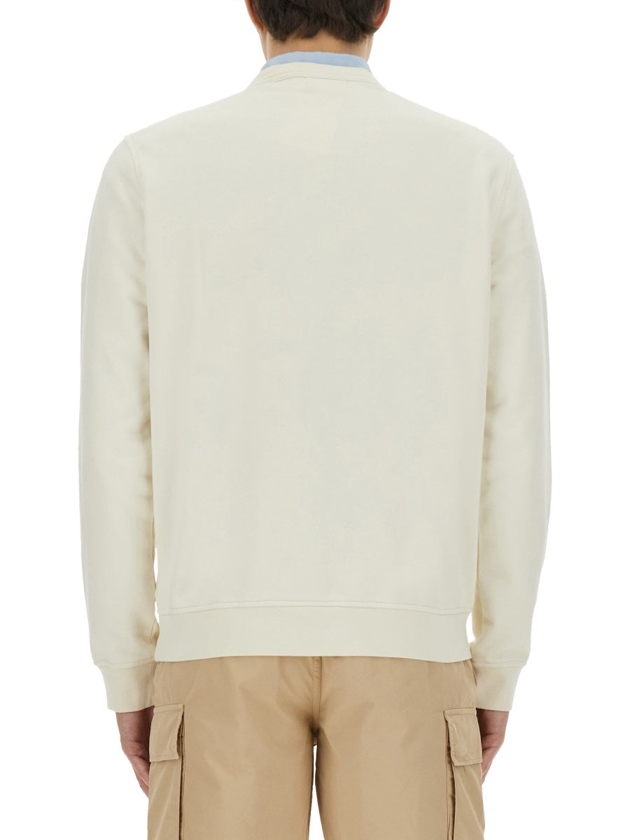 Woolrich Logo Cotton Sweatshirt — Ivory by Woolrich