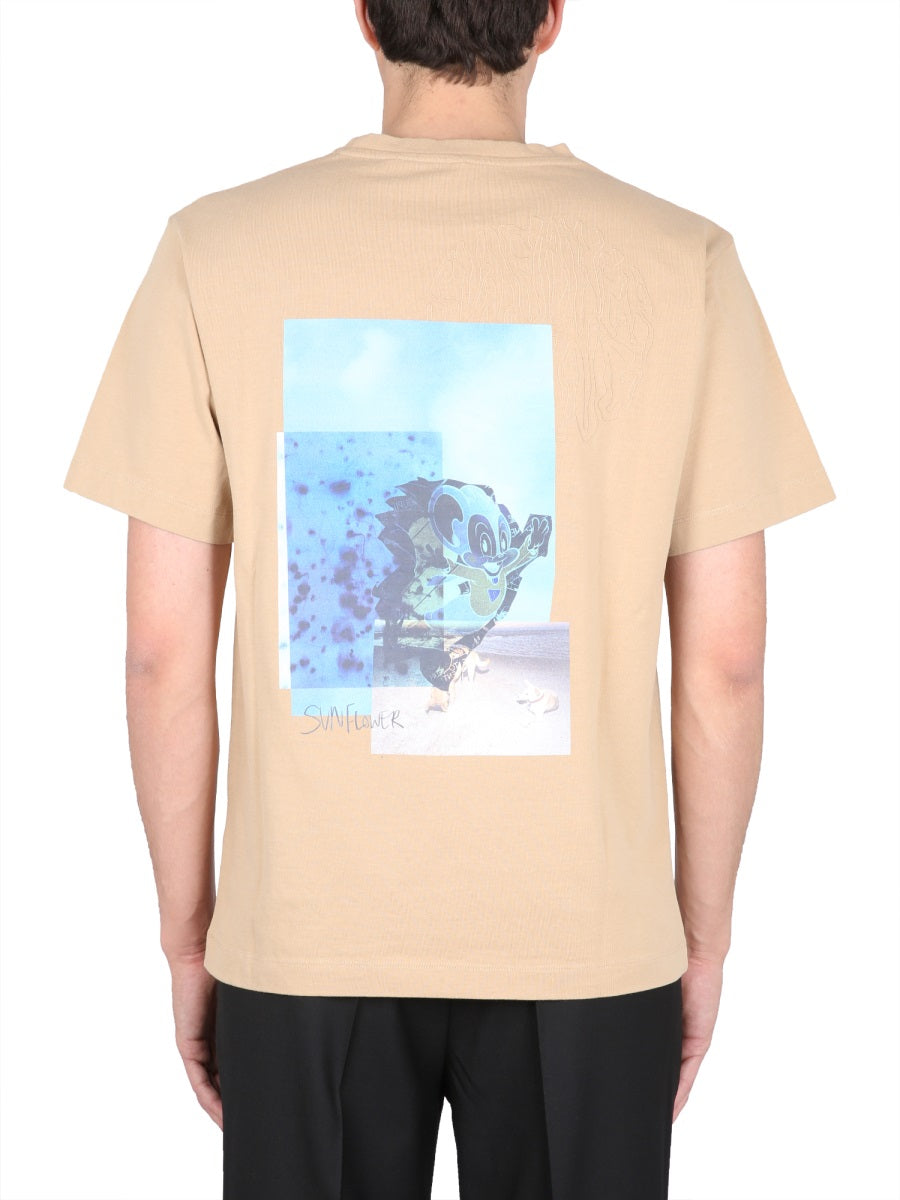 Sunflower Embroidery Logo T-Shirt — Brown, view 2