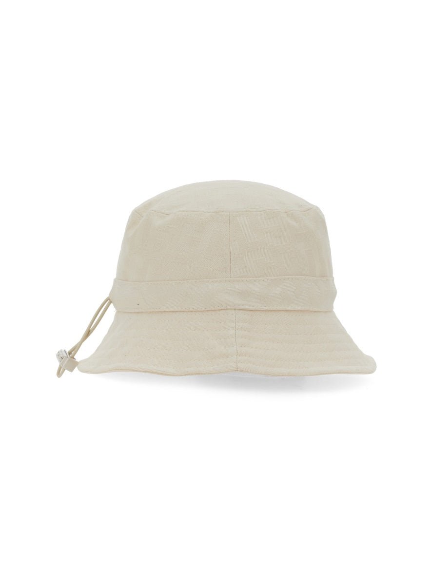 GCDS SS23U530506_66 Monogram Cotton Bucket Hat — White, view 2