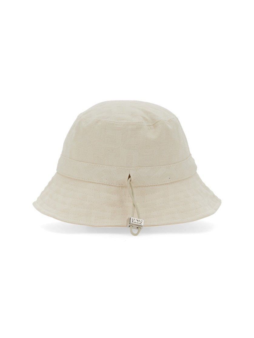 GCDS SS23U530506_66 Monogram Cotton Bucket Hat — White, view 3