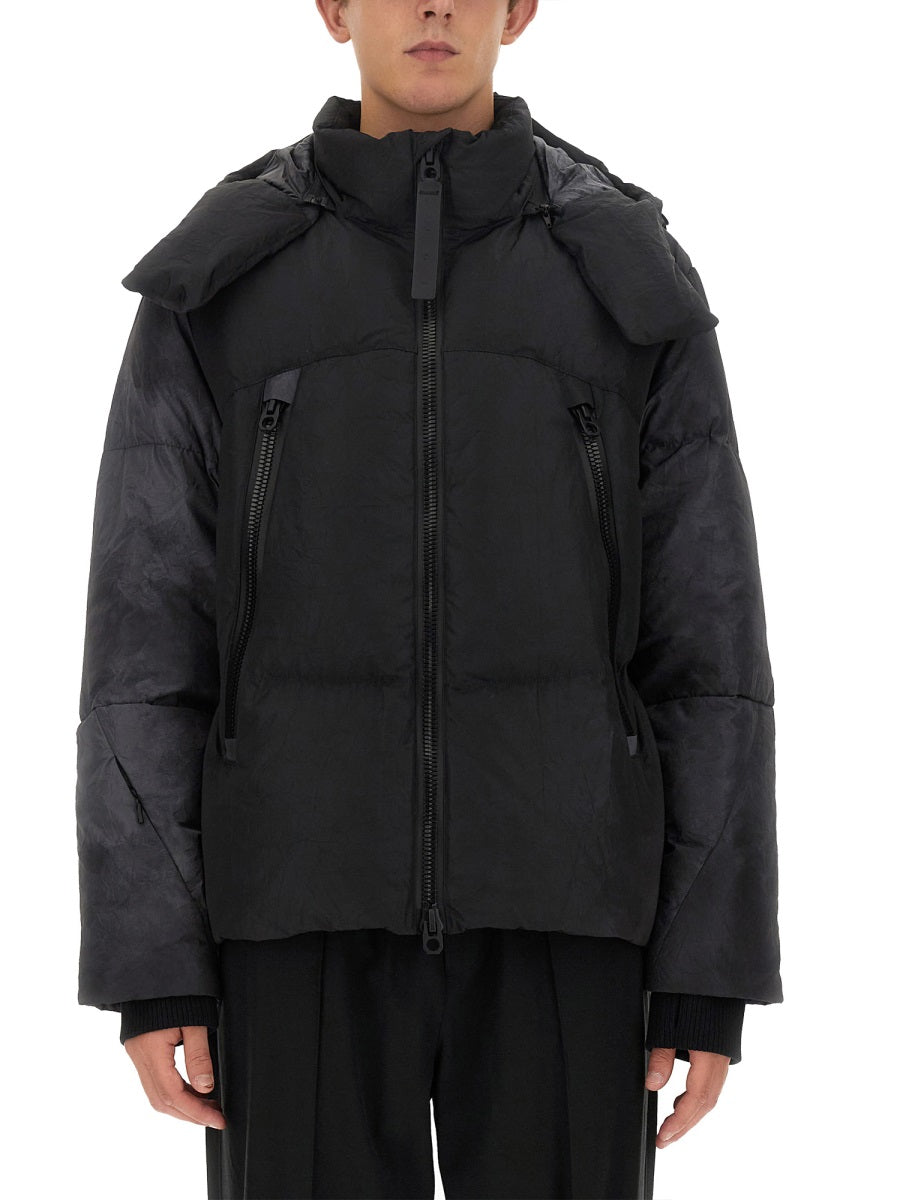 Jg1 Oversize Zip Nylon Jacket — Black, view 3
