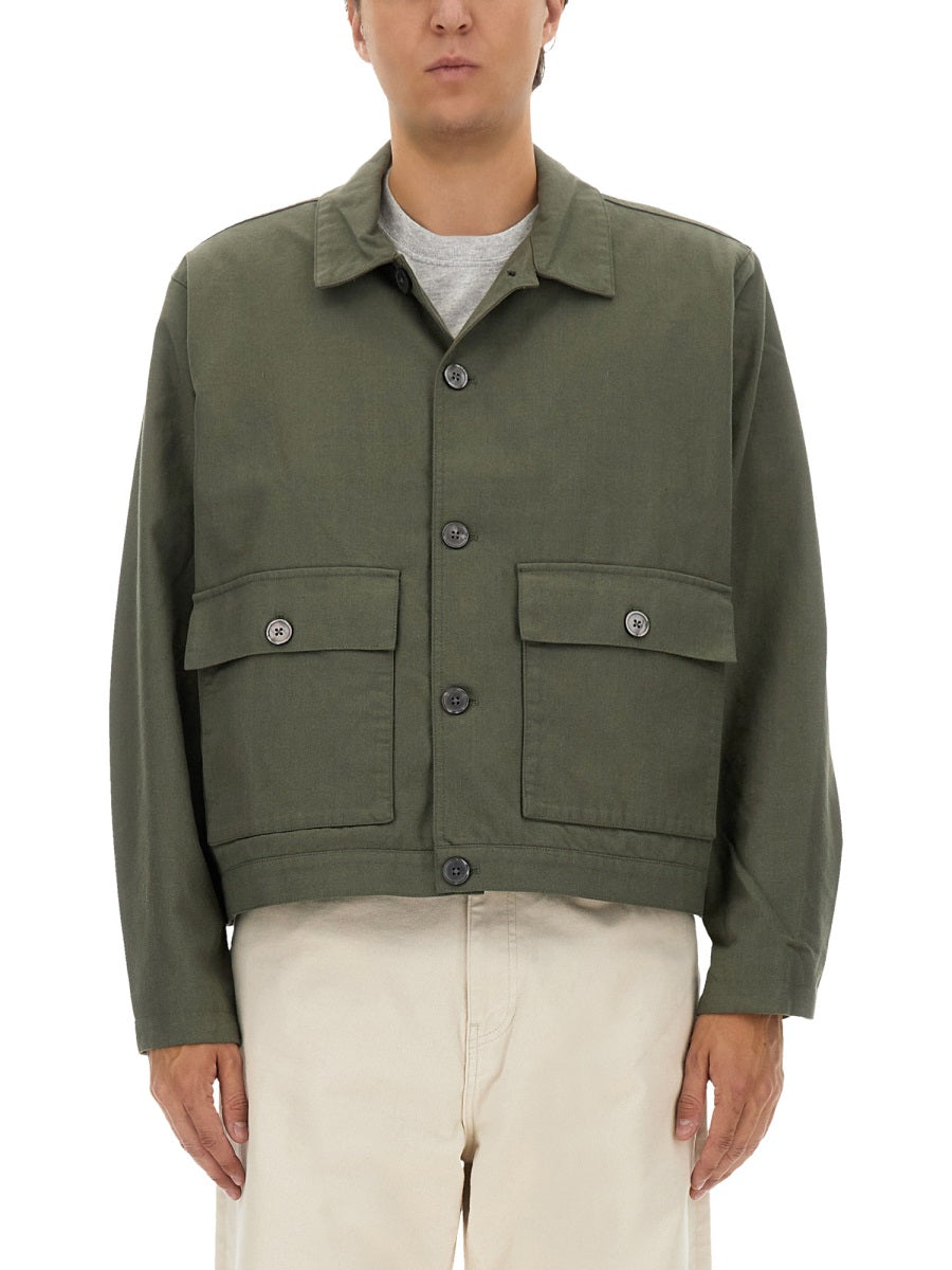 Obey Polyester Blend Shirt Jacket — Green, view 3