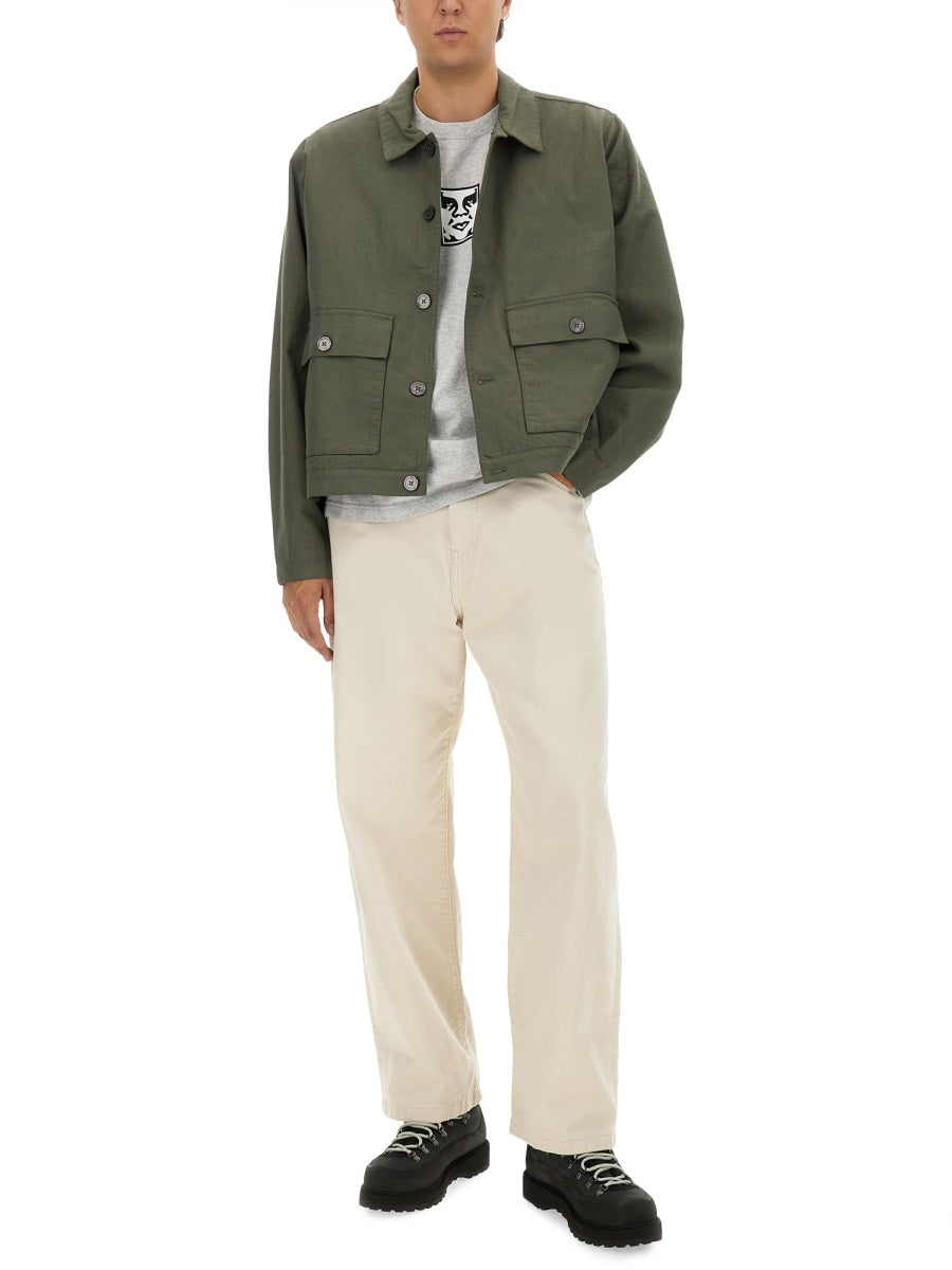 Obey Polyester Blend Shirt Jacket — Green, view 4