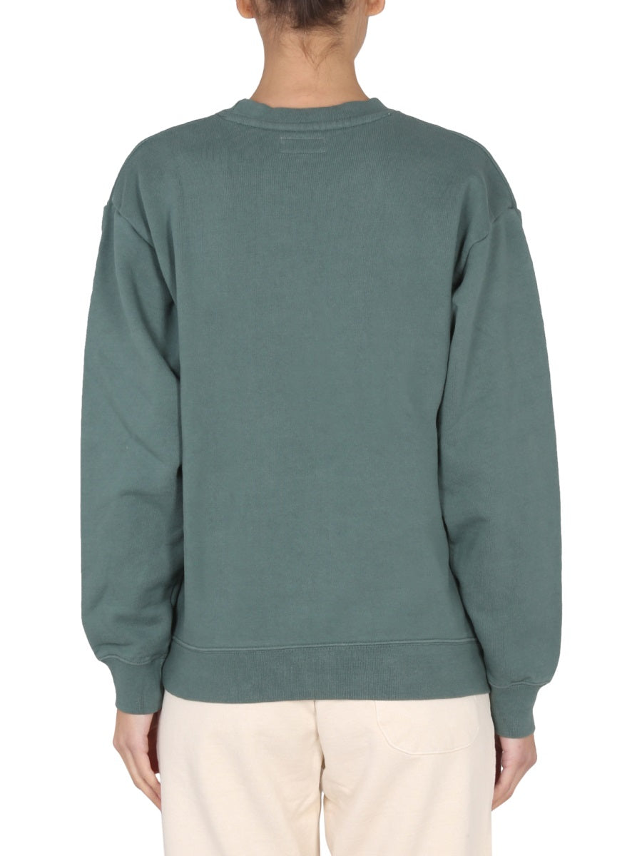 Market Vintage Wash Cross-Neck Sweatshirt — Green, view 6