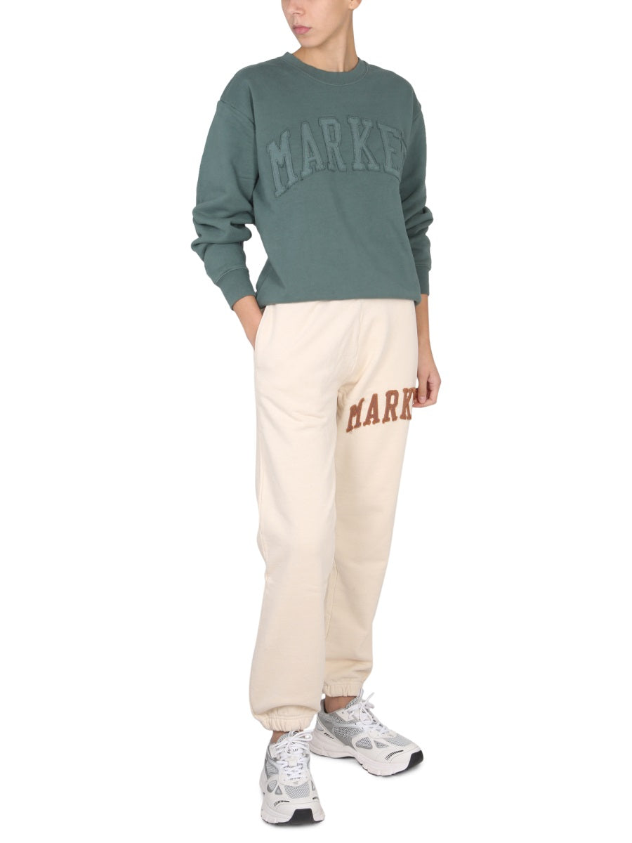 Market Vintage Wash Cross-Neck Sweatshirt — Green, view 7