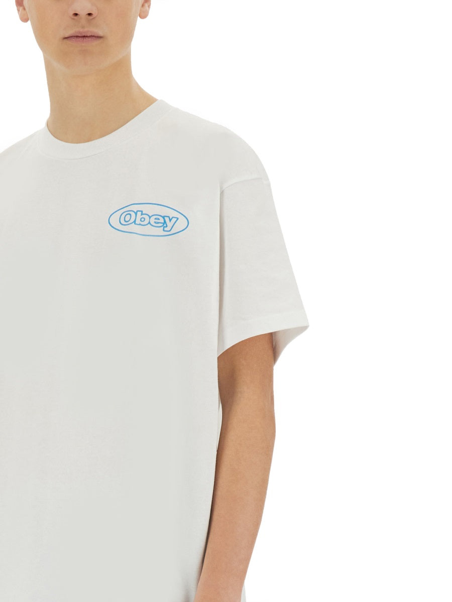 Obey Reaction T-Shirt — White, view 2