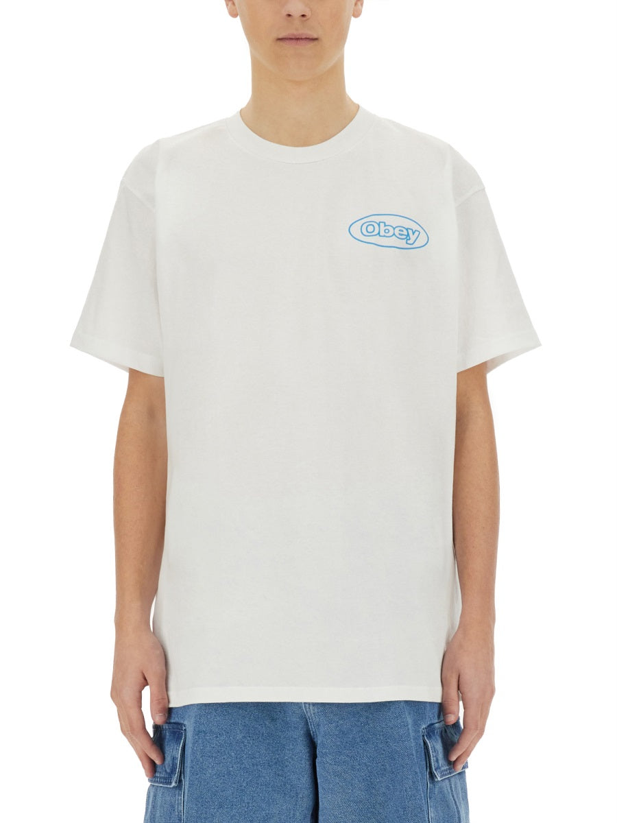 Obey Reaction T-Shirt — White, view 3