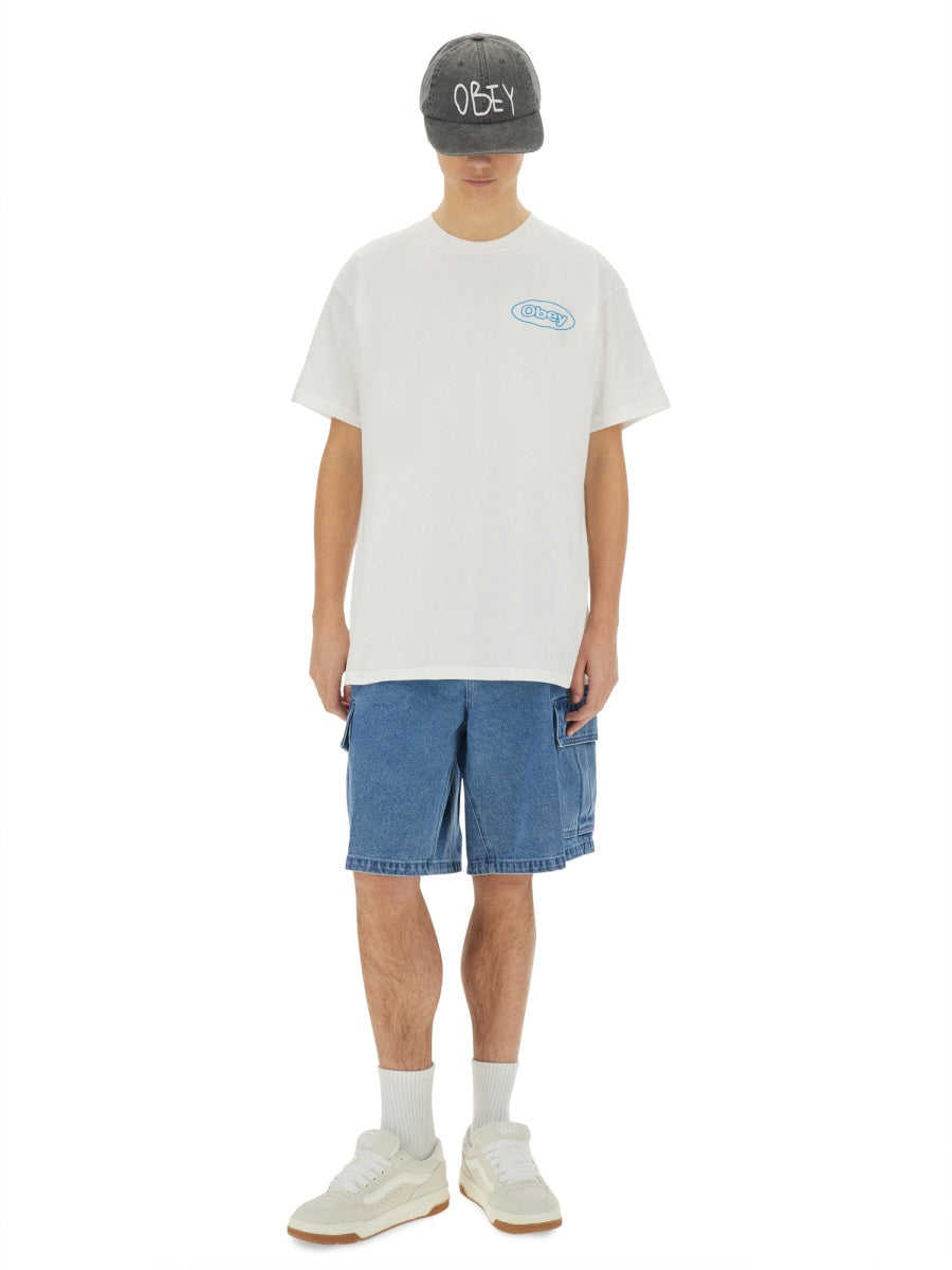 Obey Reaction T-Shirt — White, view 4