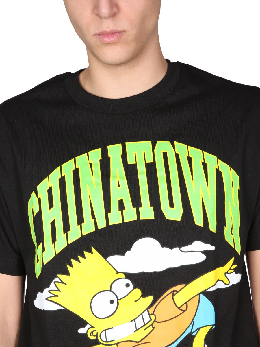Market Printed Cotton Crew Neck T-Shirt — Black, view 4