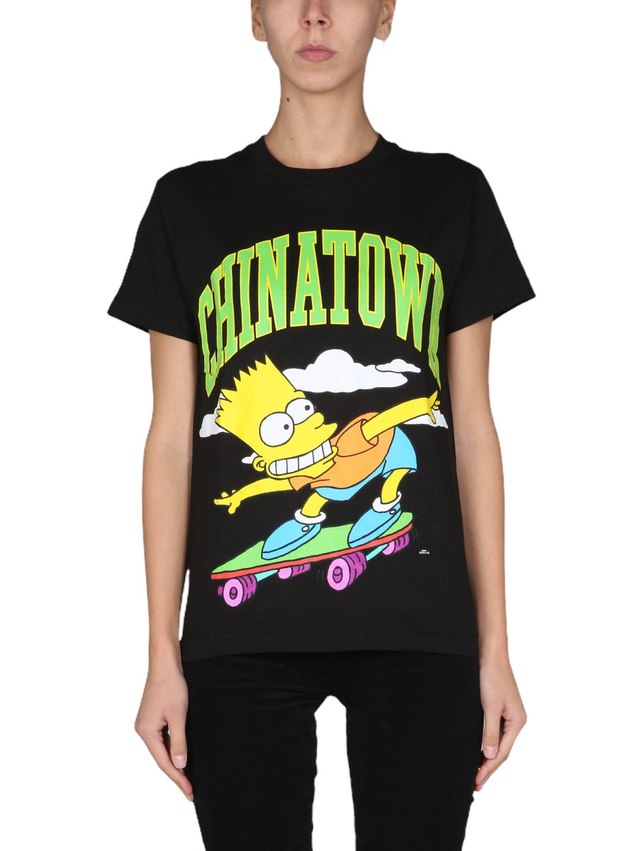 Market Printed Cotton Crew Neck T-Shirt — Black, view 5