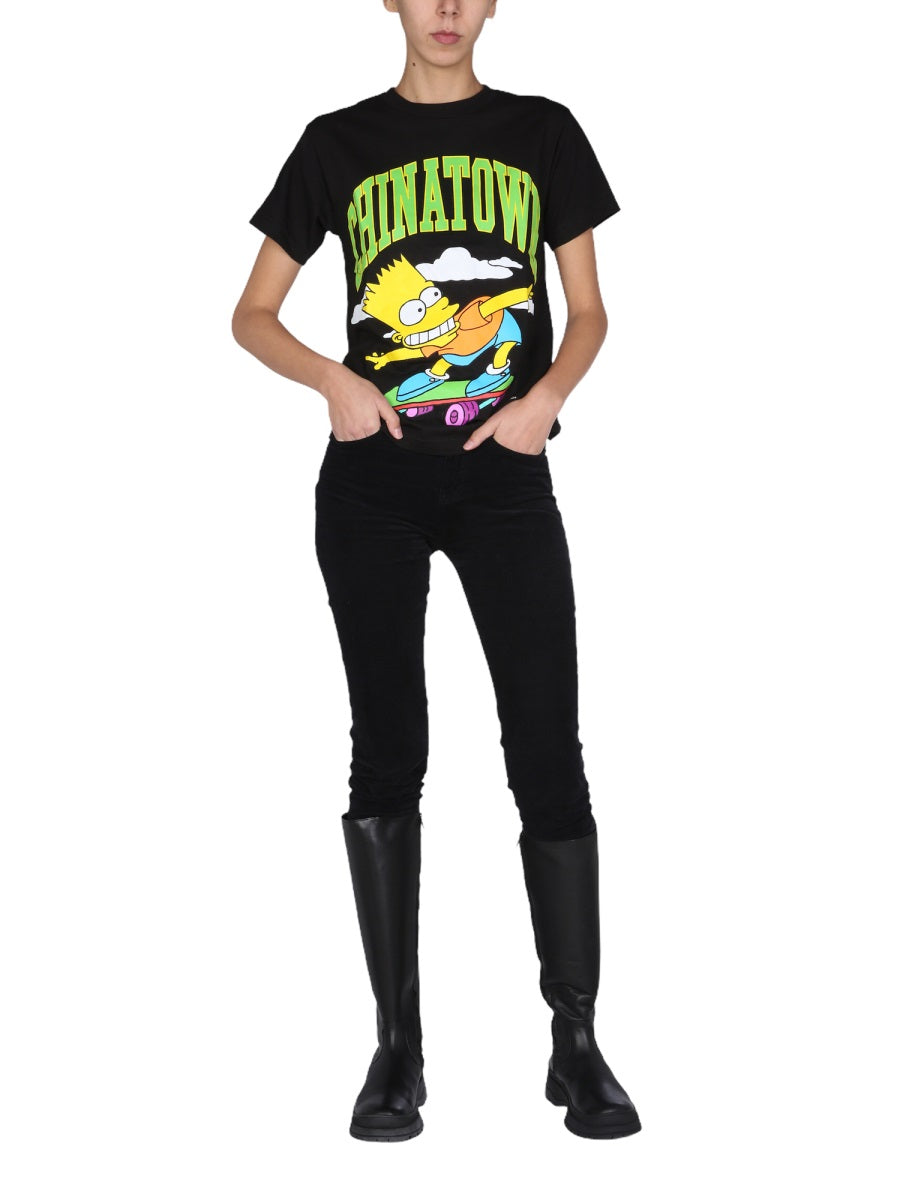 Market Printed Cotton Crew Neck T-Shirt — Black, view 7