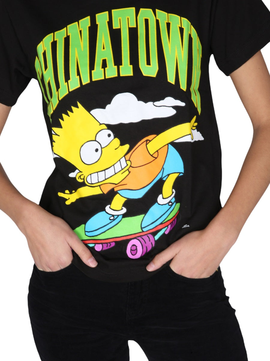 Market Printed Cotton Crew Neck T-Shirt — Black, view 8