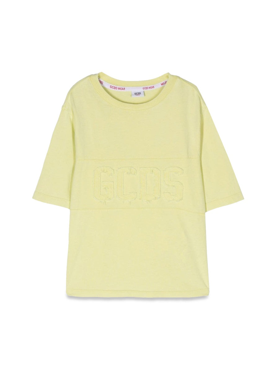 GCDS Logo-Print Cotton T-Shirt — Yellow by GCDS