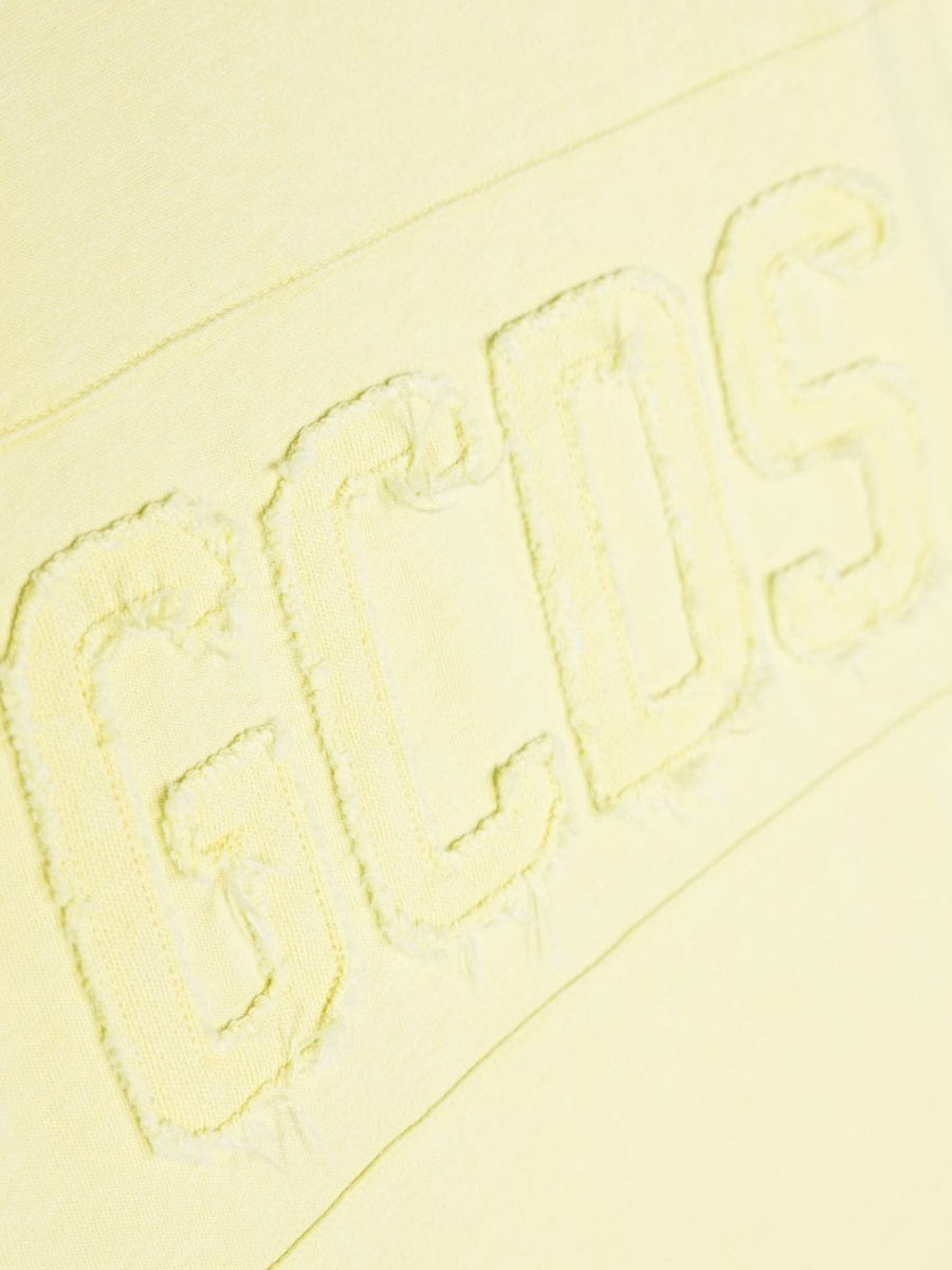 GCDS Logo-Print Cotton T-Shirt — Yellow, view 3