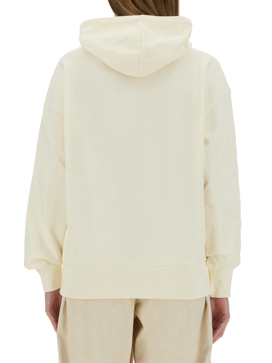 MSGM Brushed Logo Cotton Sweatshirt — Ivory by Msgm