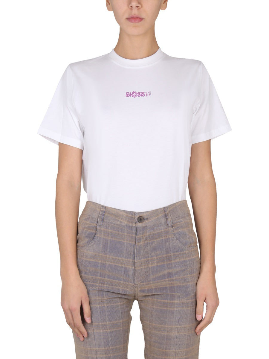 Mcq By Alexander Mcqueen Logo-Print Cotton T-Shirt — White, view 2