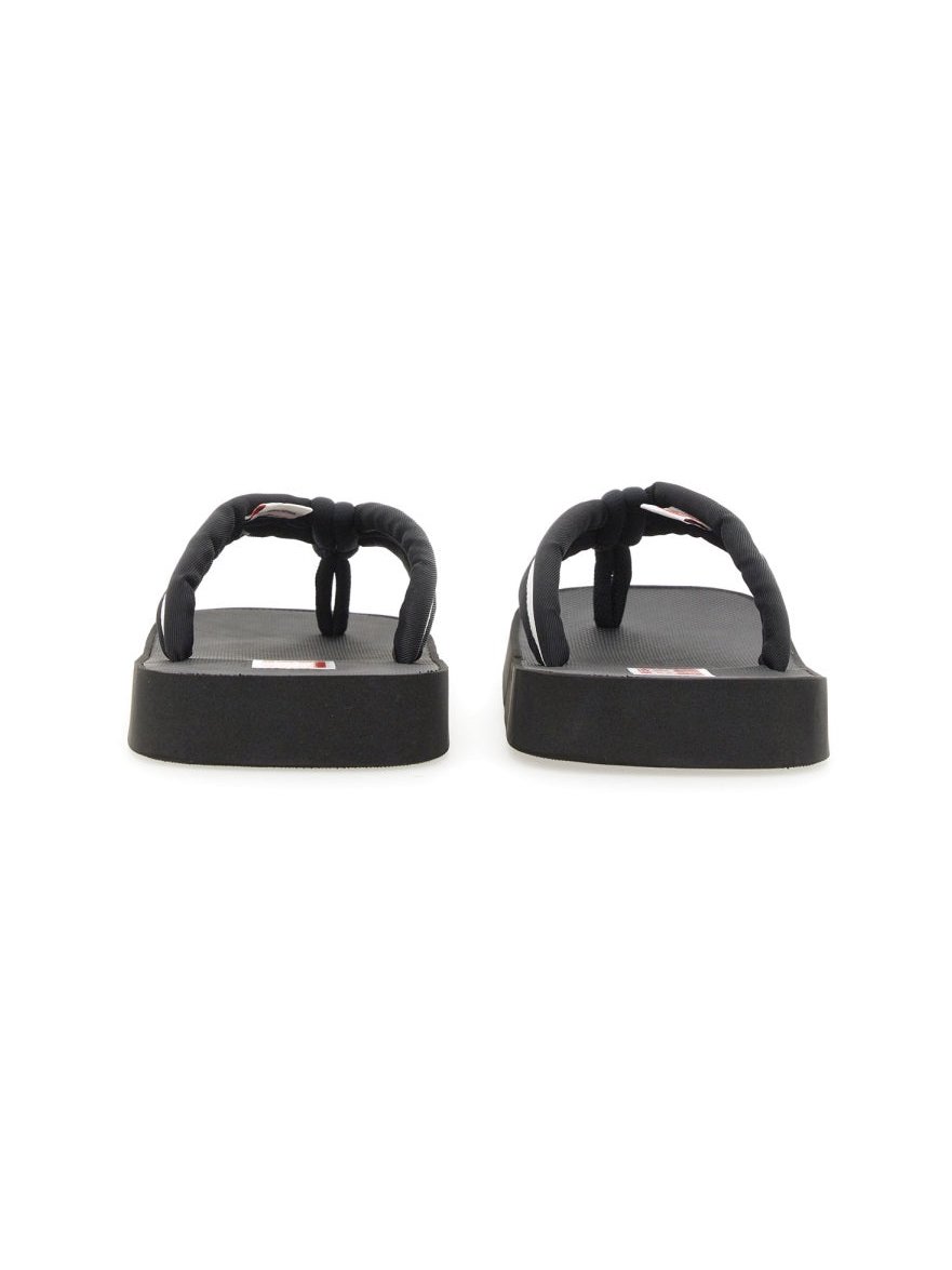 Kenzo Logo-Embroidered Nylon Slide Sandal — Black by Kenzo