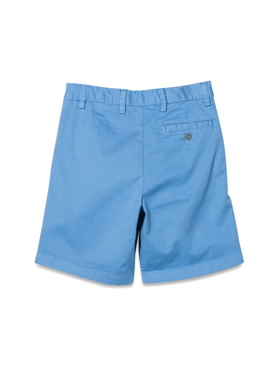 Il Gufo Cotton-Elastane Bermuda Shorts — Blue, view 2