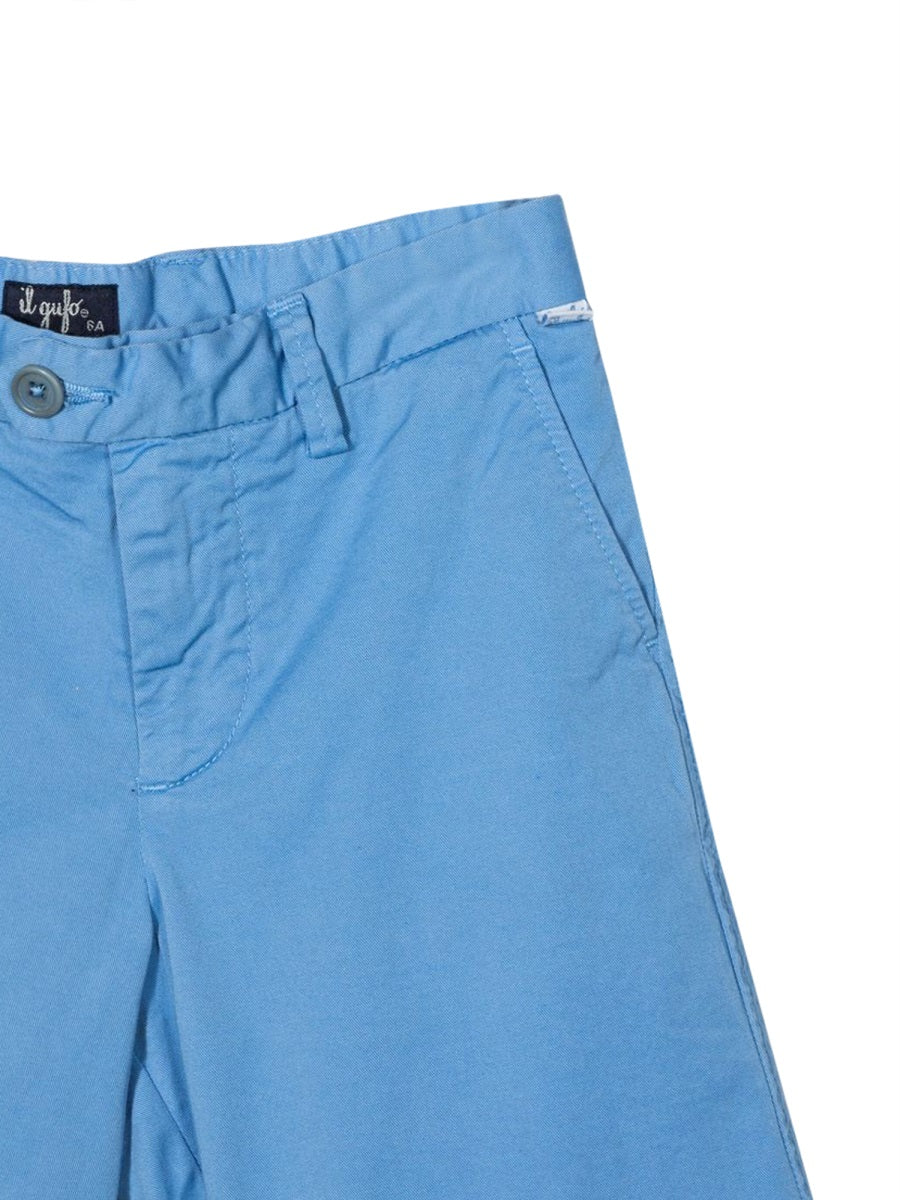 Il Gufo Cotton-Elastane Bermuda Shorts — Blue, view 3