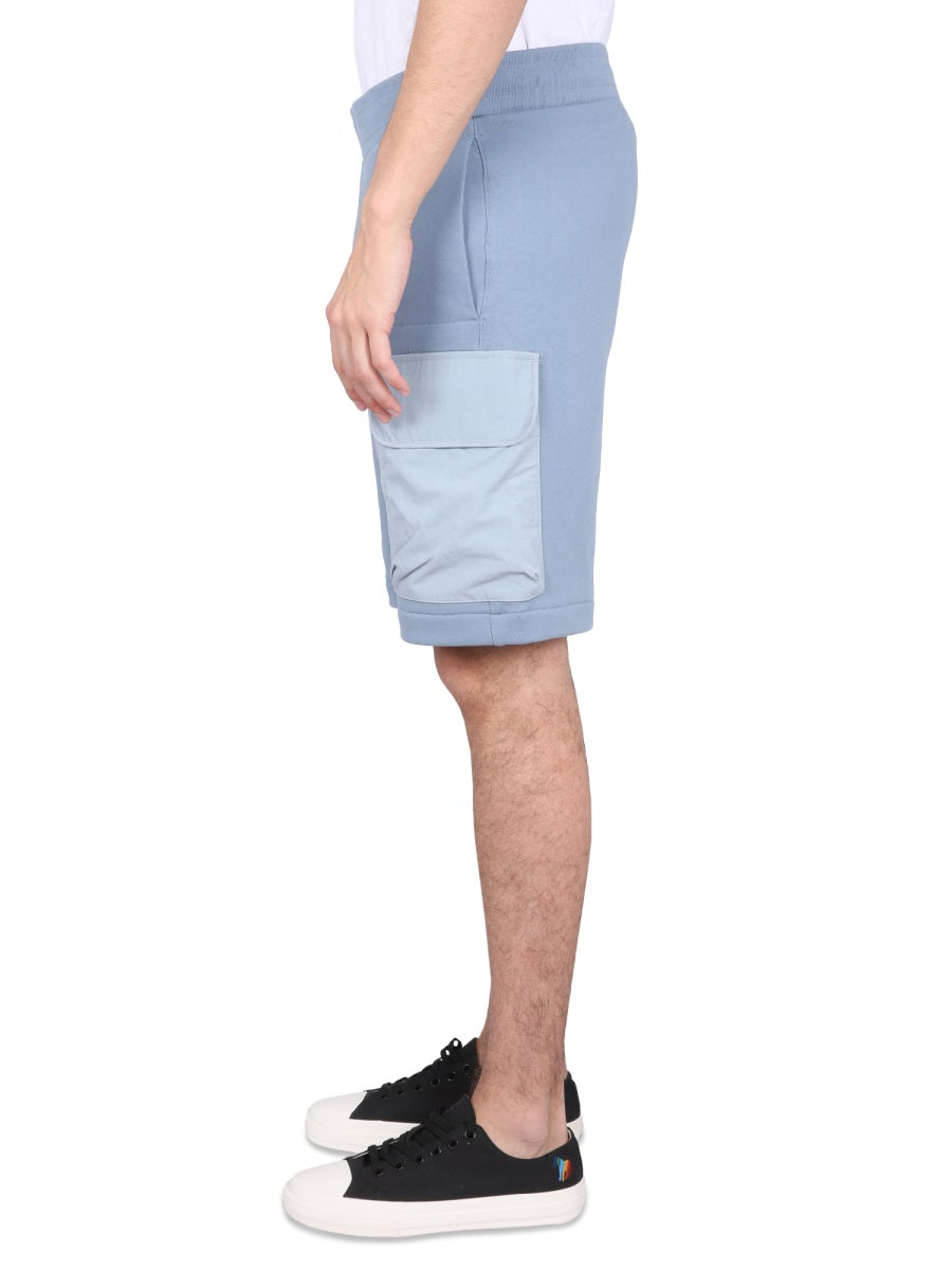 Ps Paul Smith Organic Cotton Bermuda Shorts — Blue, view 2