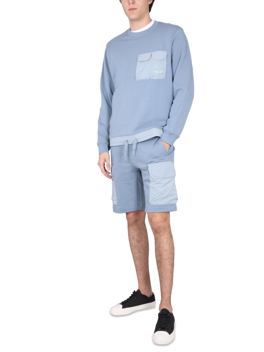 Ps Paul Smith Organic Cotton Bermuda Shorts — Blue, view 4