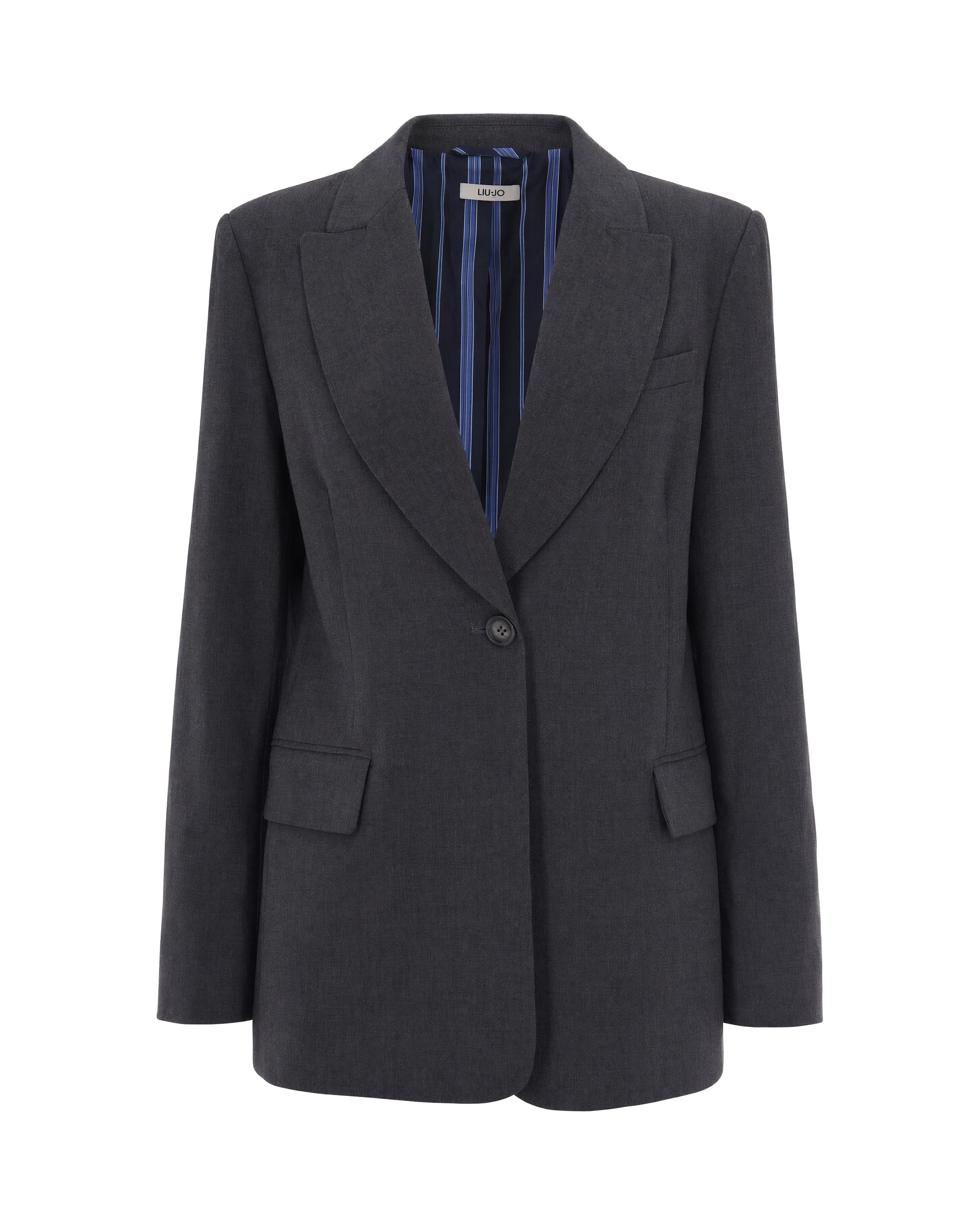 Liu Jo Single-Breasted Dark Grey Blazer — Gray by Liu Jo