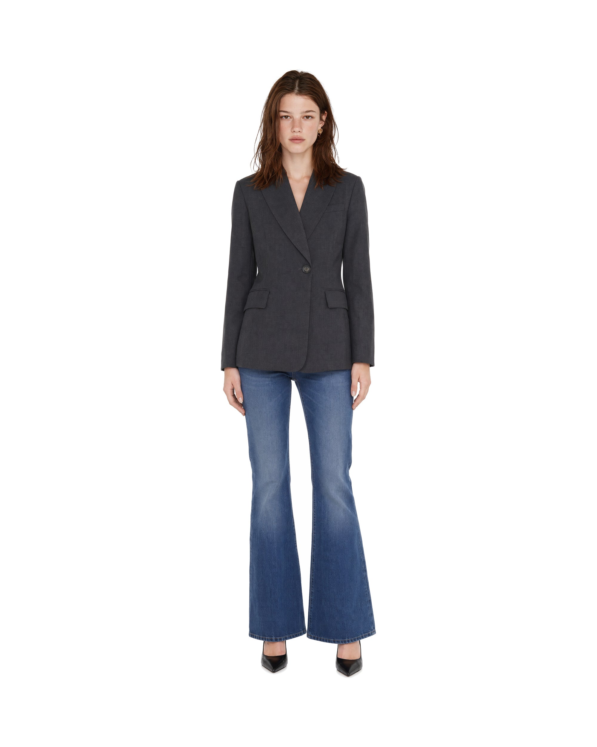 Liu Jo Single-Breasted Dark Grey Blazer — Gray, view 3