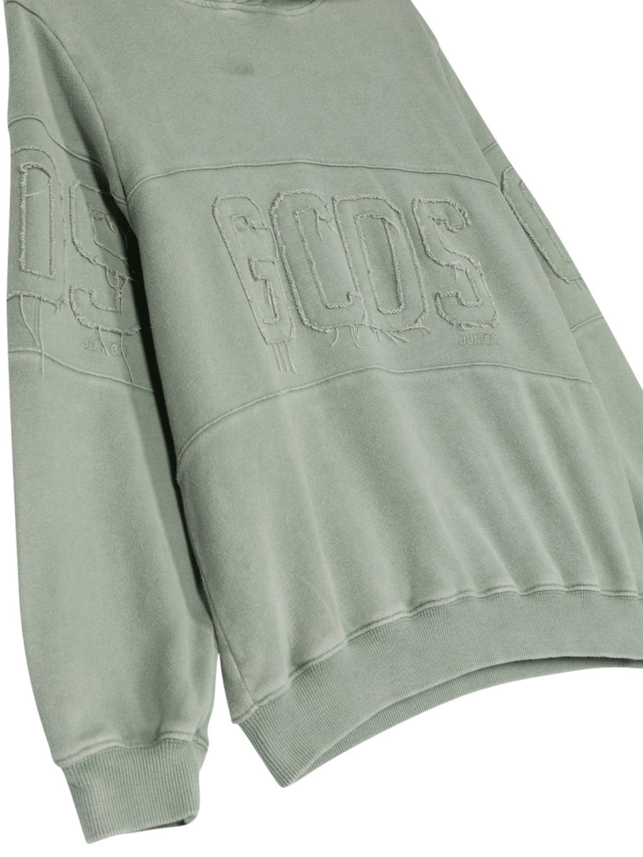 GCDS Cotton Hoodie — Green, view 3
