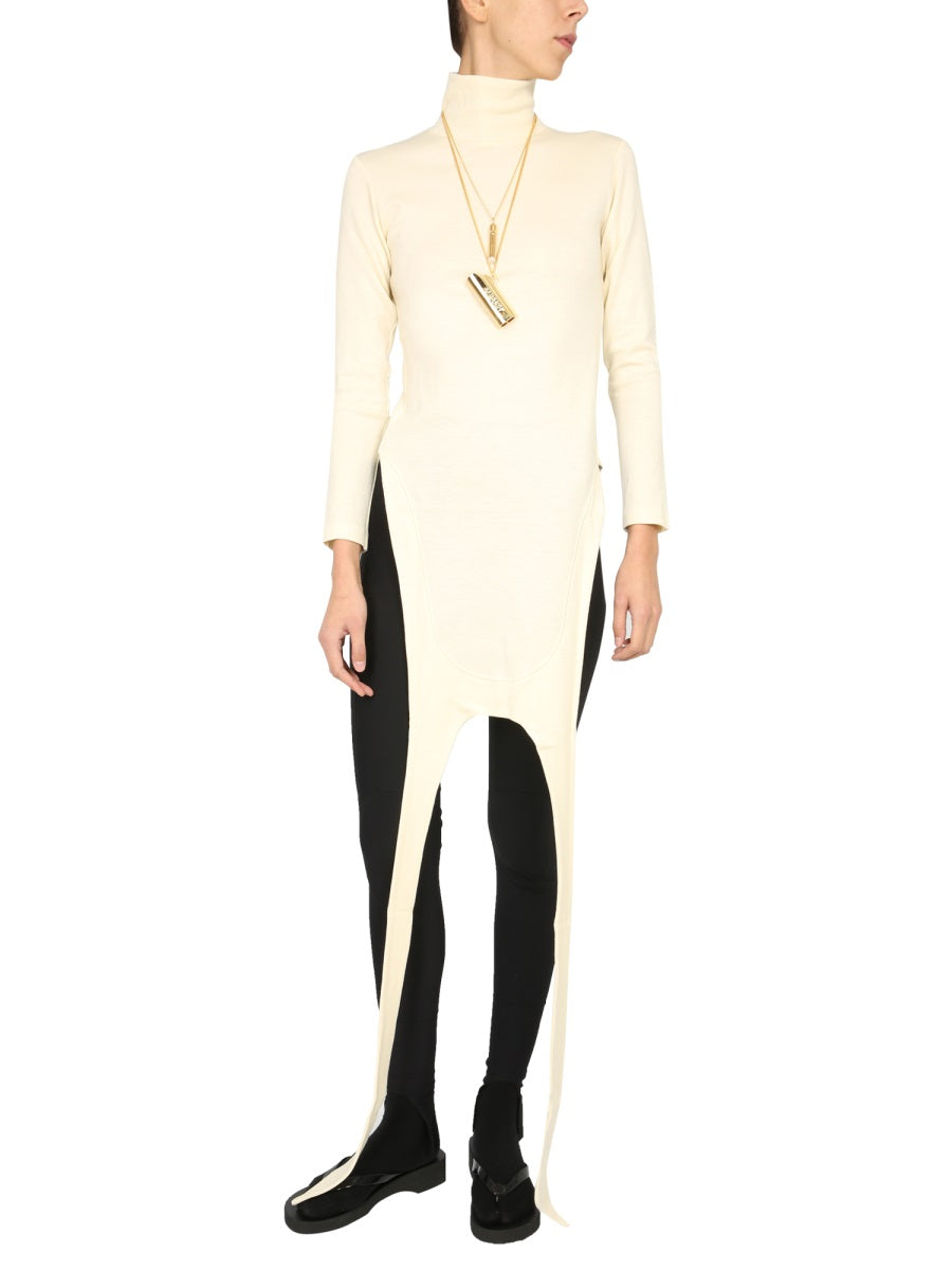 Ambush Polo Neck Apron Sweater — White by Ambush