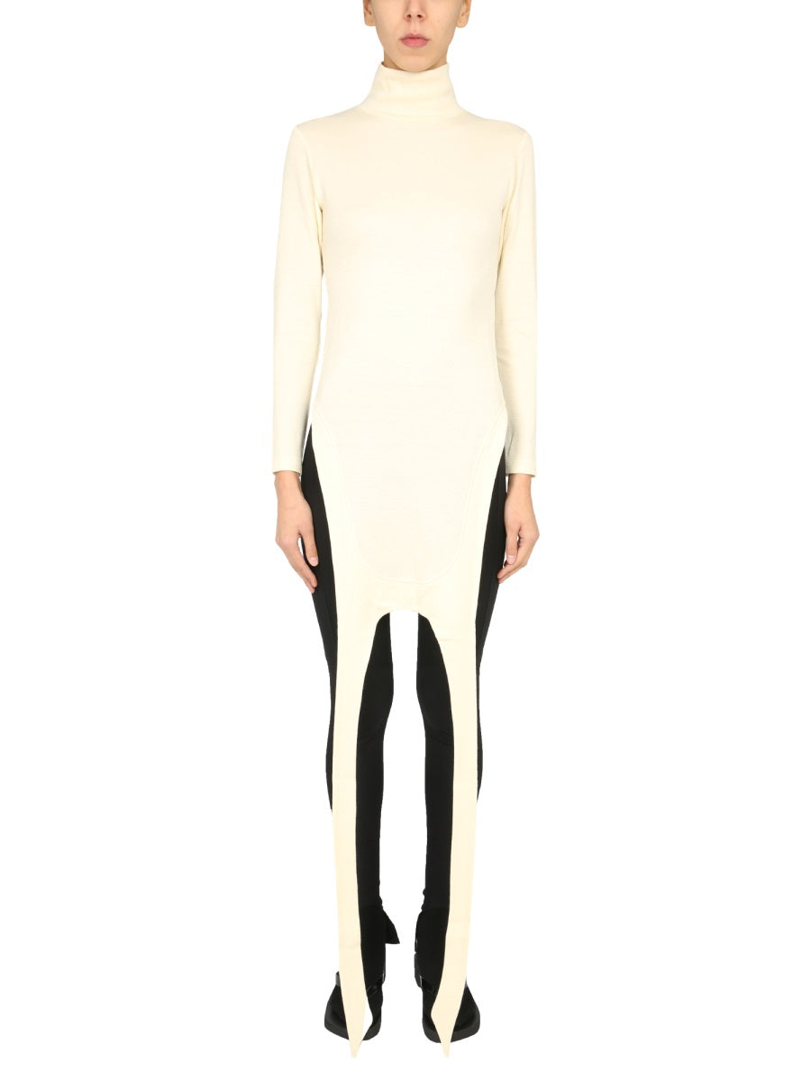 Ambush Polo Neck Apron Sweater — White, view 2