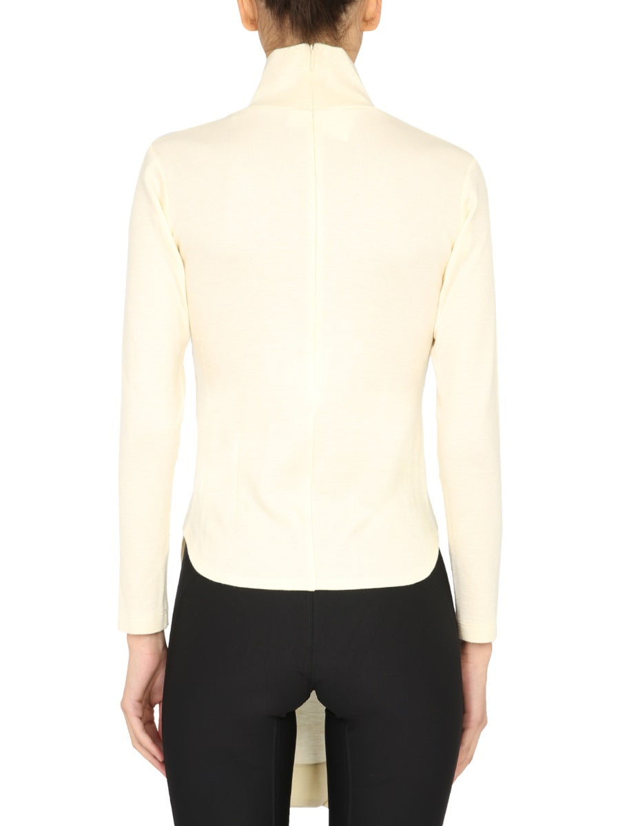 Ambush Polo Neck Apron Sweater — White, view 3