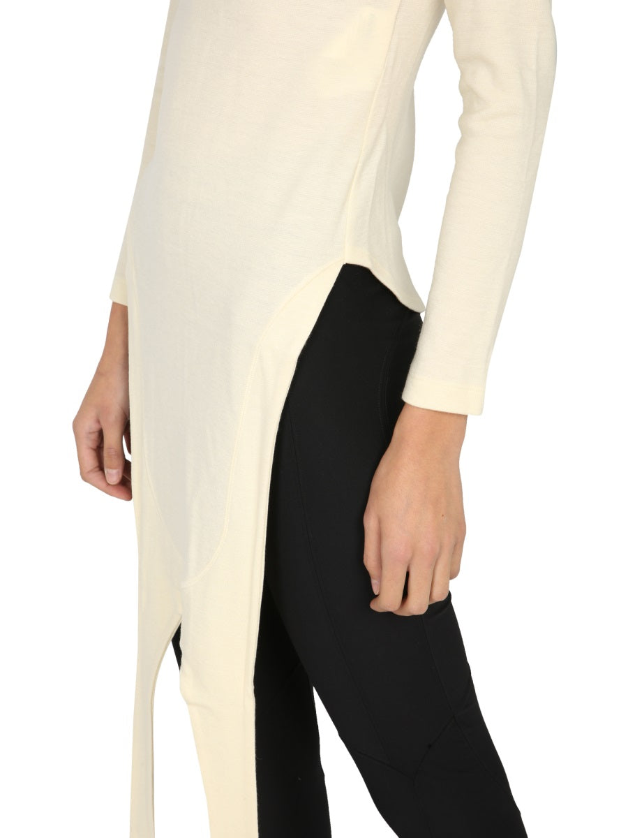 Ambush Polo Neck Apron Sweater — White, view 4