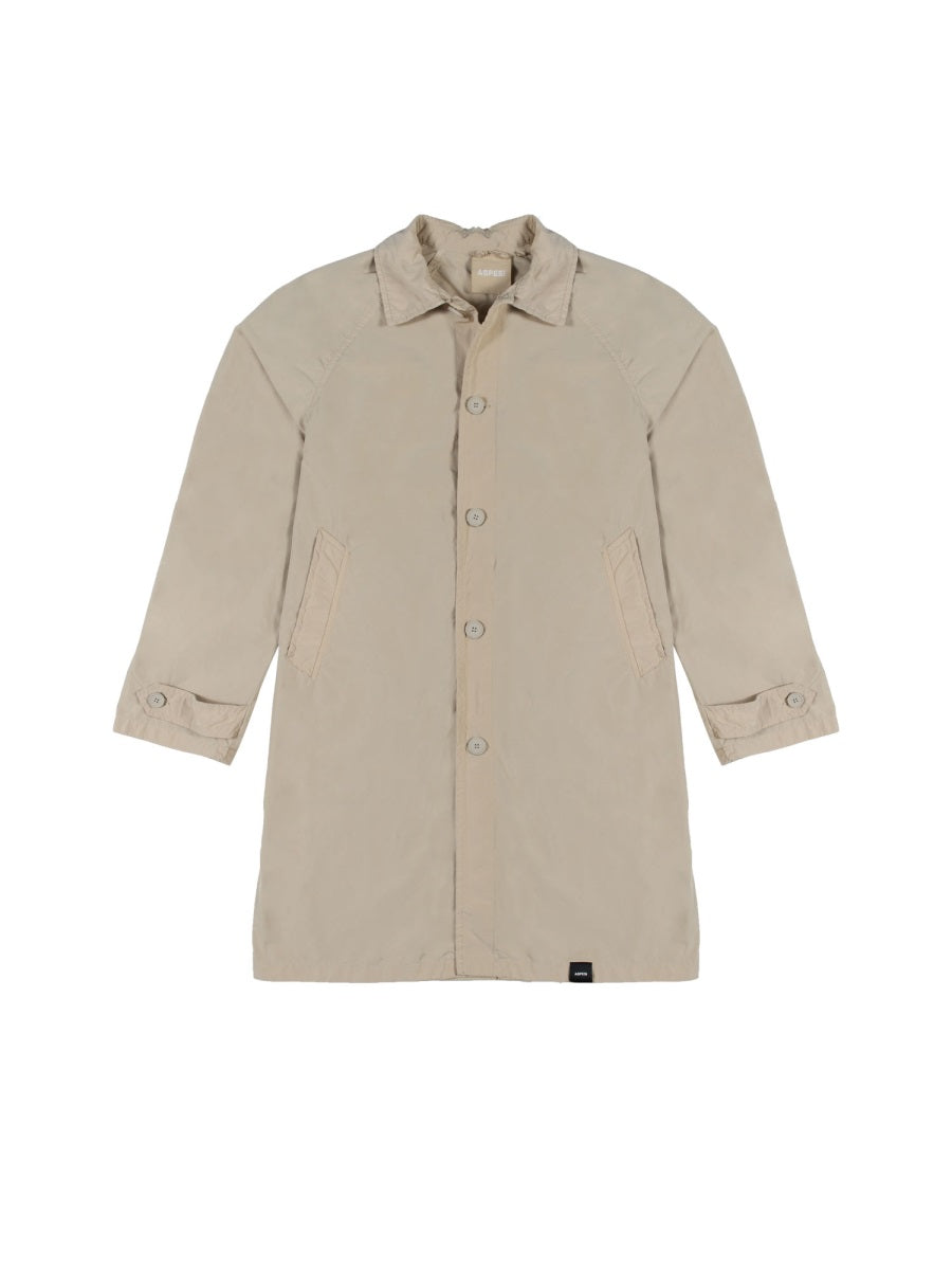 Aspesi Polyester Blend Trench Coat — Beige by Aspesi