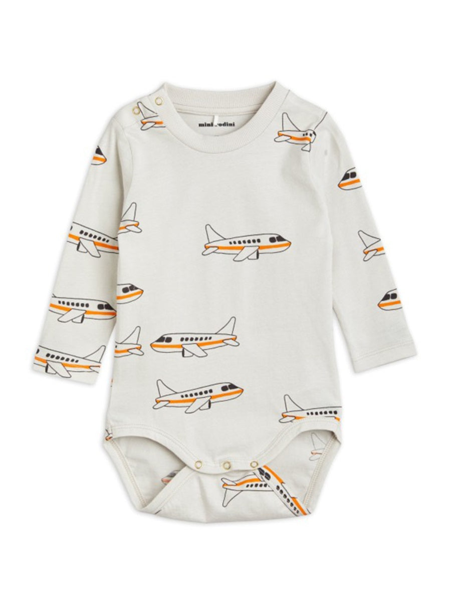 Mini Rodini Organic Cotton Airplane Motif Bodysuit — Multicolor by Mini Rodini