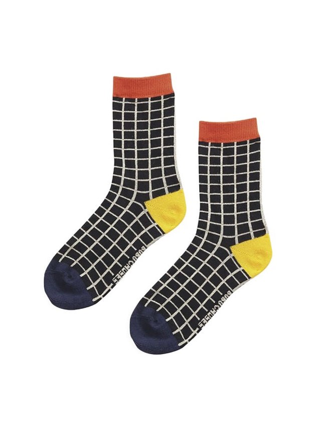 Bobo Choses Black Checkered Cotton Blend Socks — Black by Bobo Choses