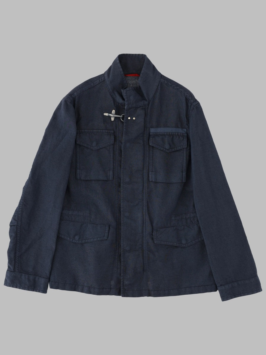 Fay Linen-Cotton Blend Jacket — Blue by Fay