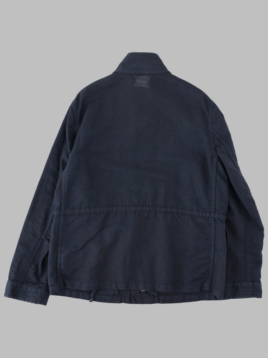 Fay Linen-Cotton Blend Jacket — Blue, view 2