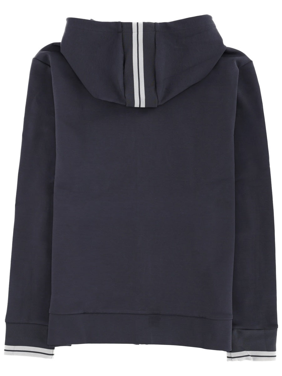 Hugo Boss Zippered Hoodie Sweatshirt — Blue, view 2