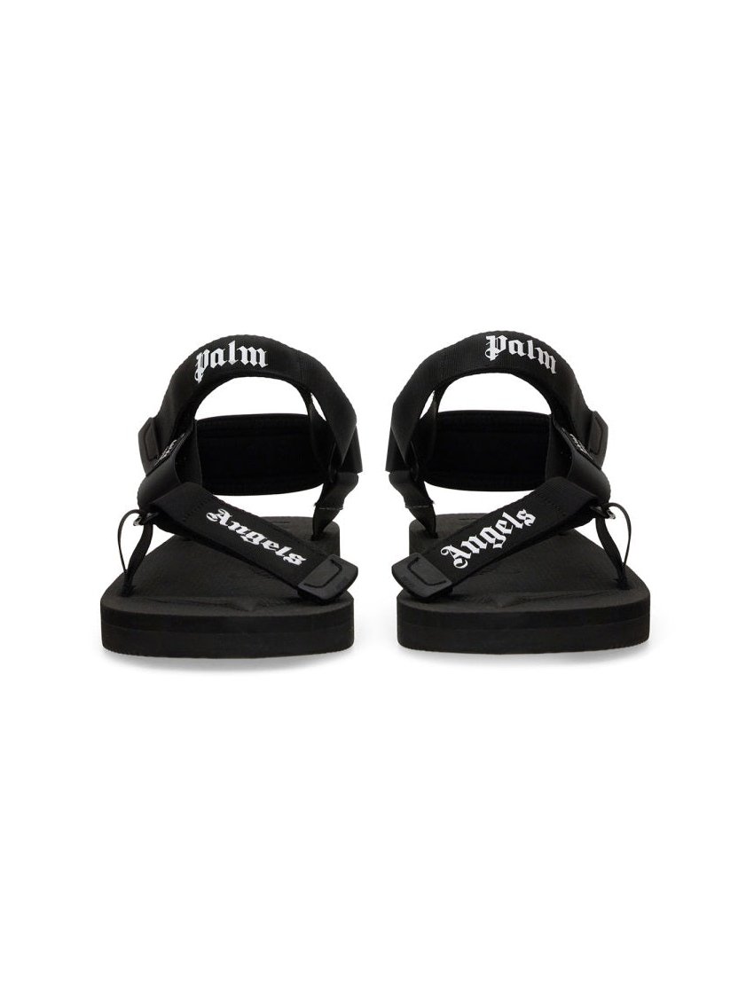 Palm Angels Rubber-Soled Sandal — Black, view 3